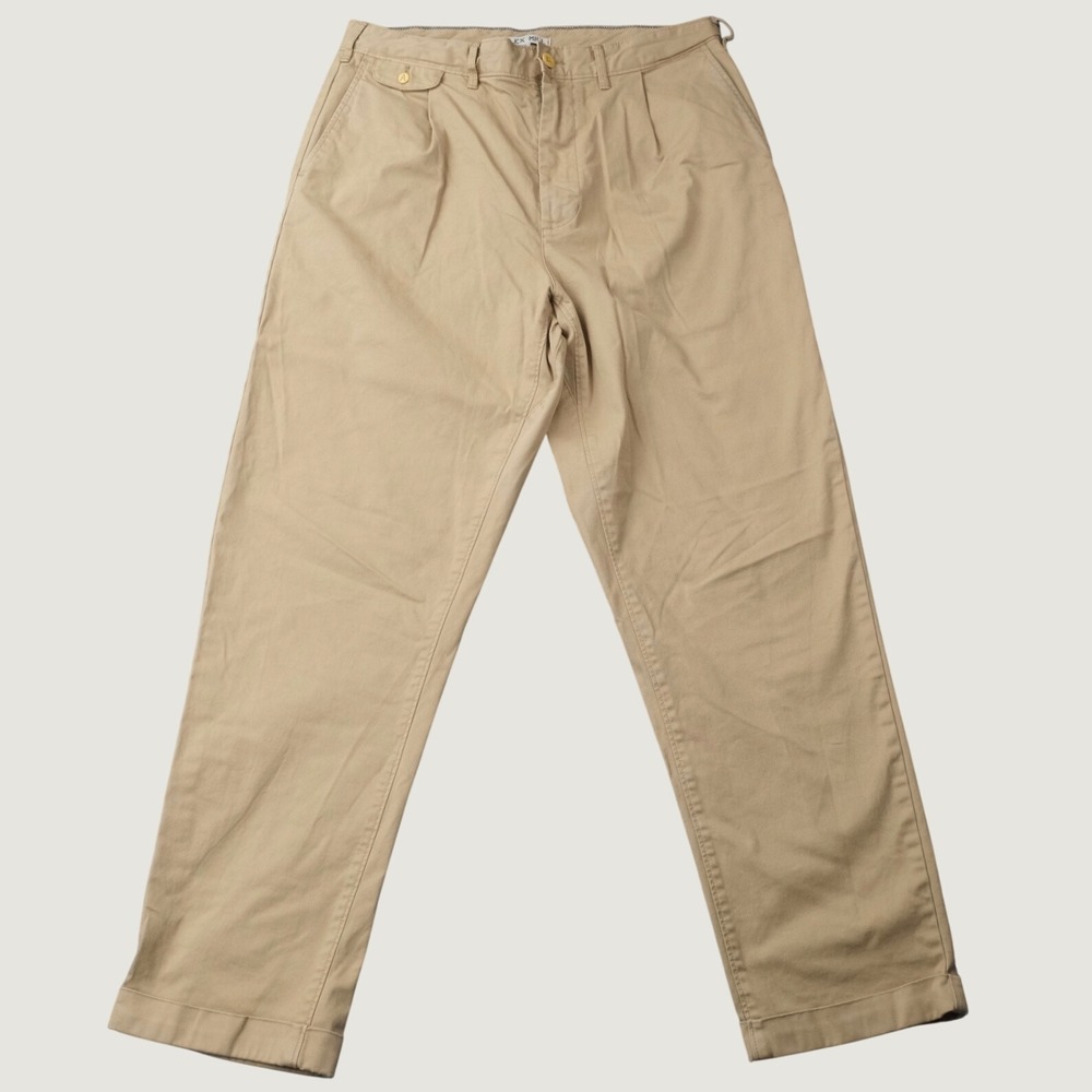 Alex Mill Pleated Max Trouser Chino Pants 31 Khaki Cotton Twill Tapered Leg